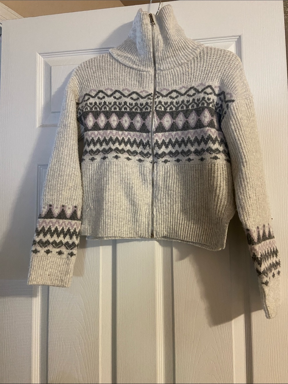 Light Gray with Lilac Sweater